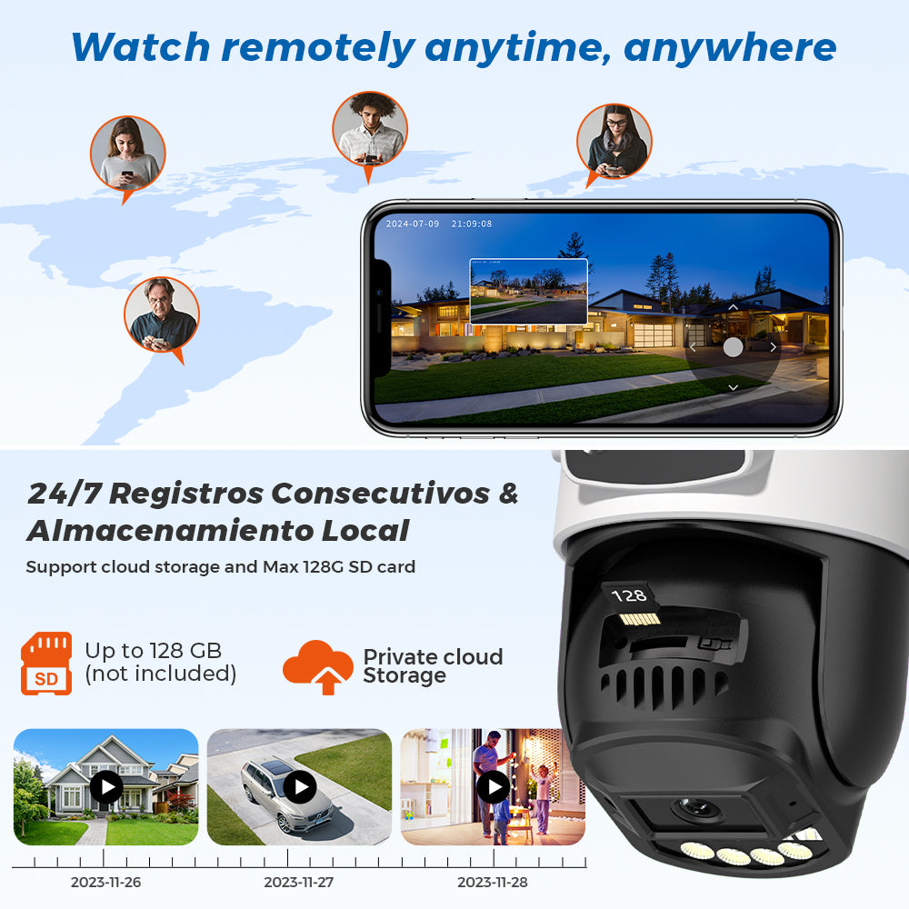 Cámara de vigilancia IP PTZ 4K de 10MP