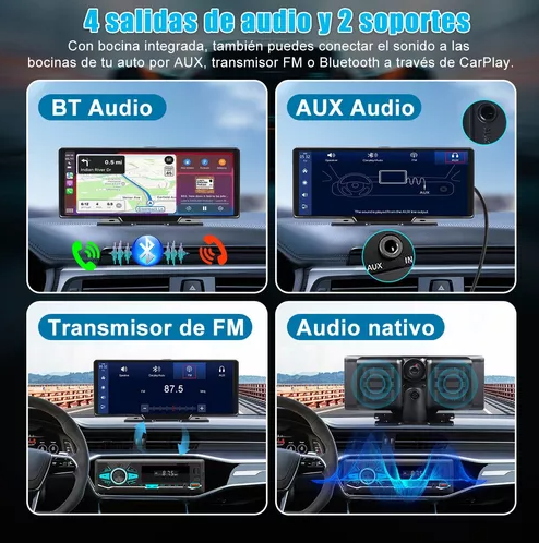 Pantalla Doble Cámara 4K Carplay Android Auto - 10.26 pulgadas