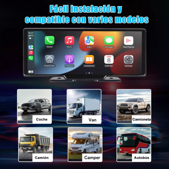 Pantalla Doble Cámara 4K Carplay Android Auto - 10.26 pulgadas