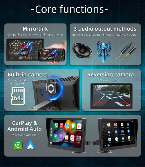 Pantalla Doble Cámara Android Carplay 9 pulgadas