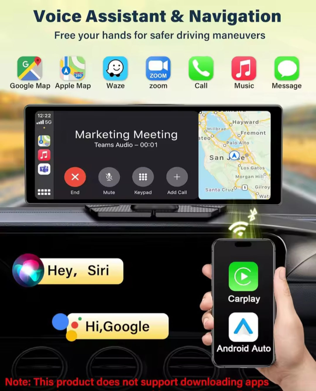 Pantalla Doble Cámara 4K Carplay Android Auto - 10.26 pulgadas