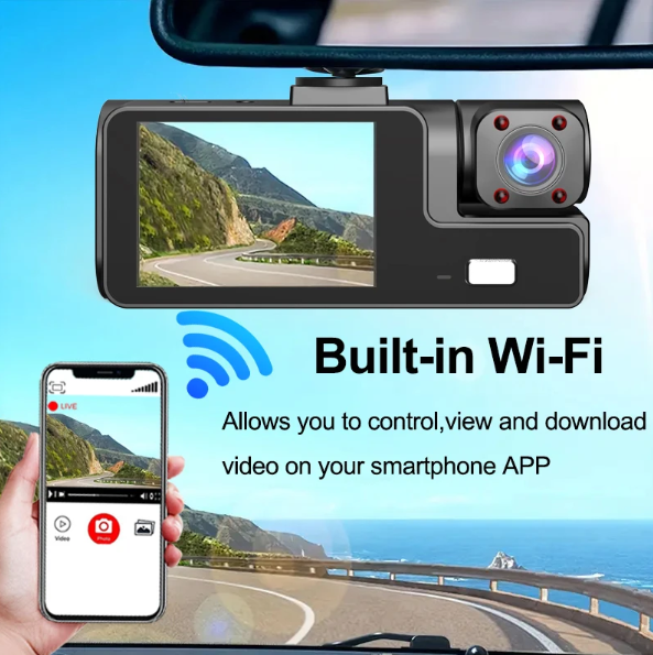 Dash Cam - 3 cámaras + WiFi