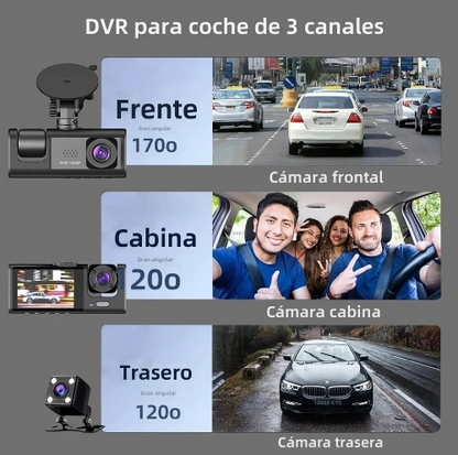 Dash Cam - 3 cámaras