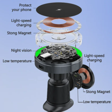 Cargador Magnético Inalámbrico para Auto 2 en 1