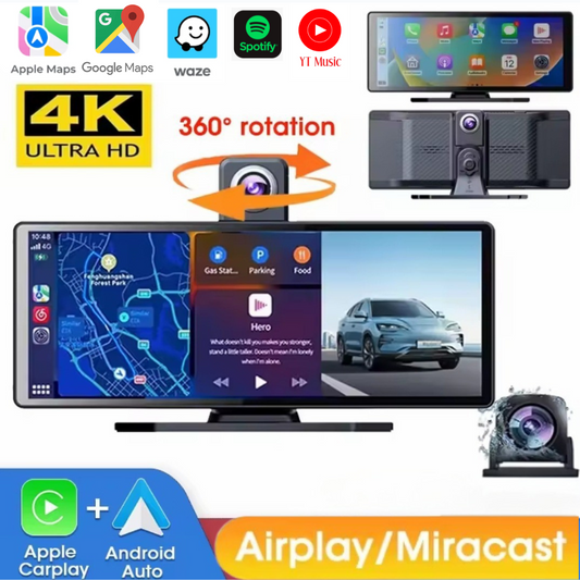 Pantalla Doble Cámara 4K Carplay Android Auto - 10.26 pulgadas