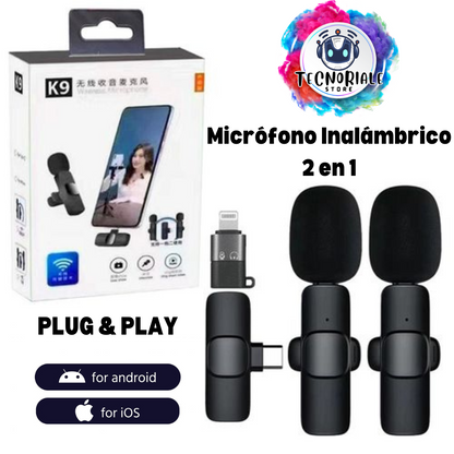 Micrófono K9 inalámbrico 2 en 1